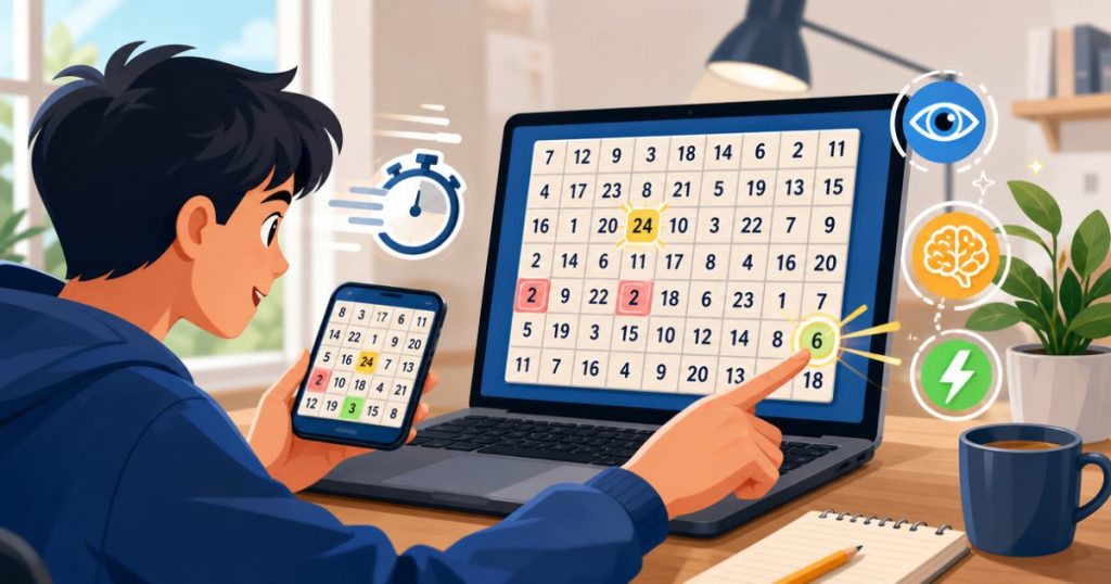 Các trò chơi phản xạ và quan sát trên điện thoại và máy tính